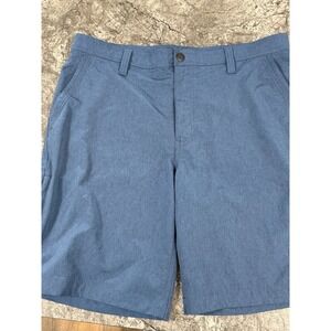 G.H. Bass Mens Hard Service Quick Dry Stretch Blue Travel Shorts 36X10
